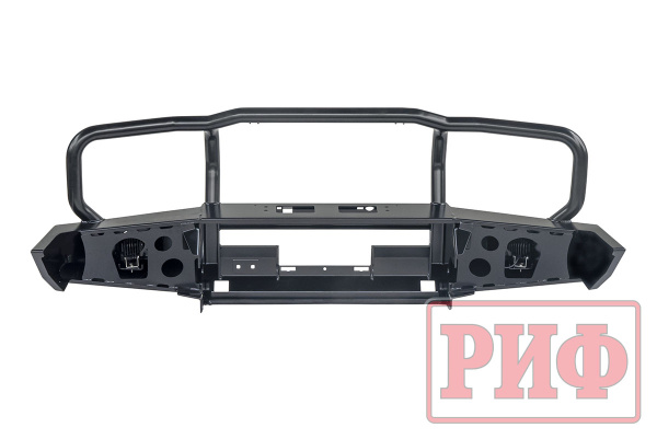Бампер РИФ передний Toyota Land Cruiser 76/78 2007+ c доп. фарами и защит. дугой, под штат. лебедку