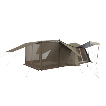 Палатка Naturehike Village 13 PRO автоматическая 5-8-местная, с верандой, темно-коричневая, блэкаут