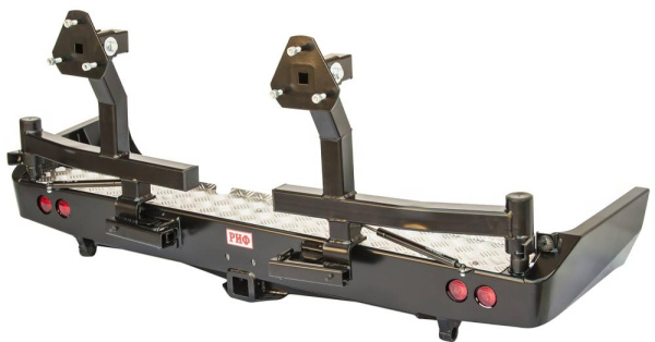 Бампер РИФ задний с квадратом под фаркоп и 2-мя калитками TLC 80