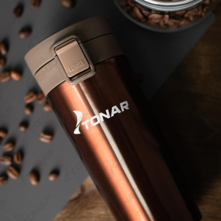 6 Термос-кружка ТОНАР 400 мл., коричнево-кофейный