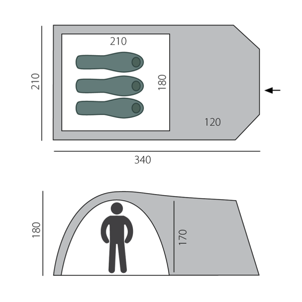 2 Палатка BTrace Element 3 (Зеленый/Бежевый)