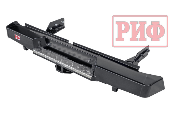 Бампер РИФ силовой задний Mitsubishi L200 2019-2022 с квадратом под фаркоп