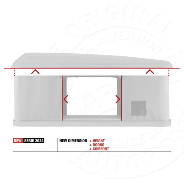 Палатка на крышу автомобиля AUTOHOME MAGGIOLINA AIRLANDER PLUS LARGE, серый тент, лестница 215 мм