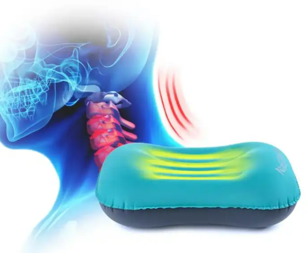 Подушка туристическая надувная Naturehike 42x32x11см, голубая