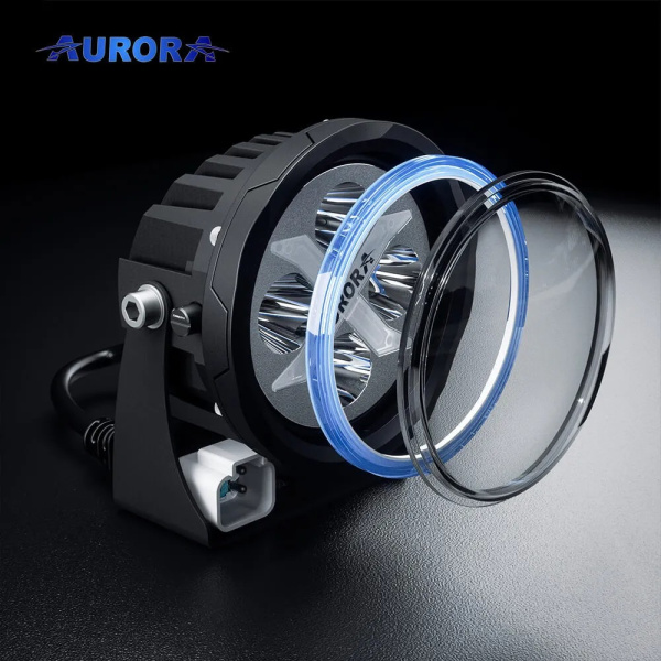 Светодиодные фары рабочего света AURORA 102 мм 40W c RGB подсветкой (комплект 2 шт)