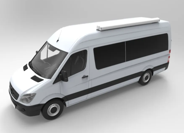 Маркиза автомобильная РИФ 4,0х2,5 м кассетная с электроприводом, корпус белый.