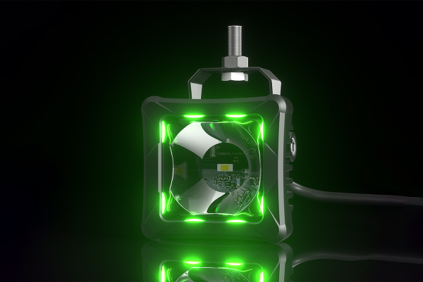 Фары дальнего света AURORA 76x76 мм 30W LED с RGB подсветкой