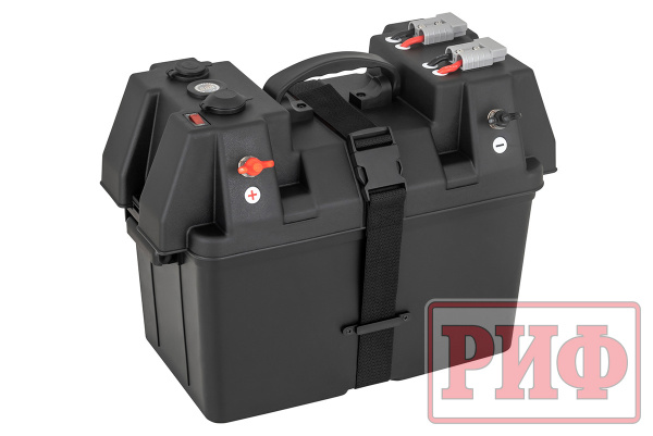 Бокс аккумуляторный 2xUSB, 1x12В, вольтметр с индикацией 424х251х306