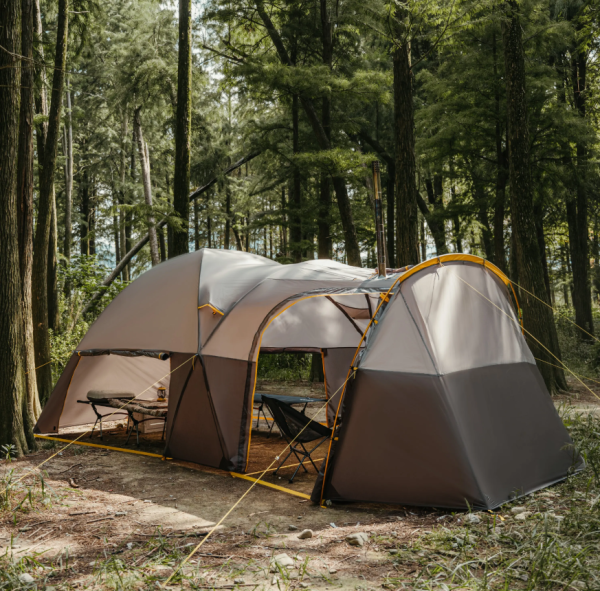 3 Палатка Naturehike KOTA 6, 6-местная, алюминиевый каркас, серо-коричневая