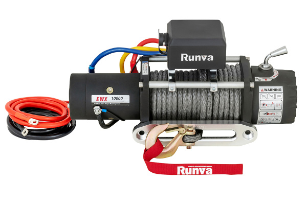 Лебёдка электрическая 12V Runva 10000 lbs 4500 кг (синтетический трос)