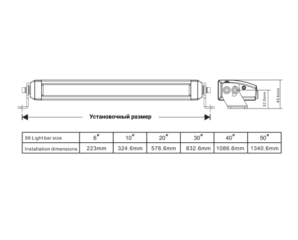 Фара водительского света AURORA 762 мм 150W с RGB подсветкой