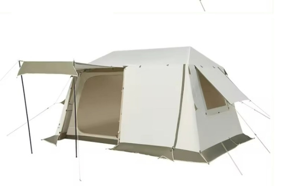 2 Палатка Naturehike Village 8.5 AIR 4-местная, надувной каркас, бело-коричневая