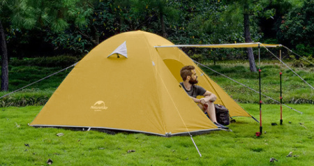 Палатка Naturehike P-Series 4-местная, алюминиевый каркас, желтая